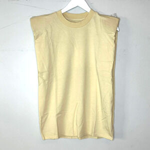 Sandrine Rose Oversized Shoulder Pad Crew Neck T-Shirt Sunflower Women XS NWT